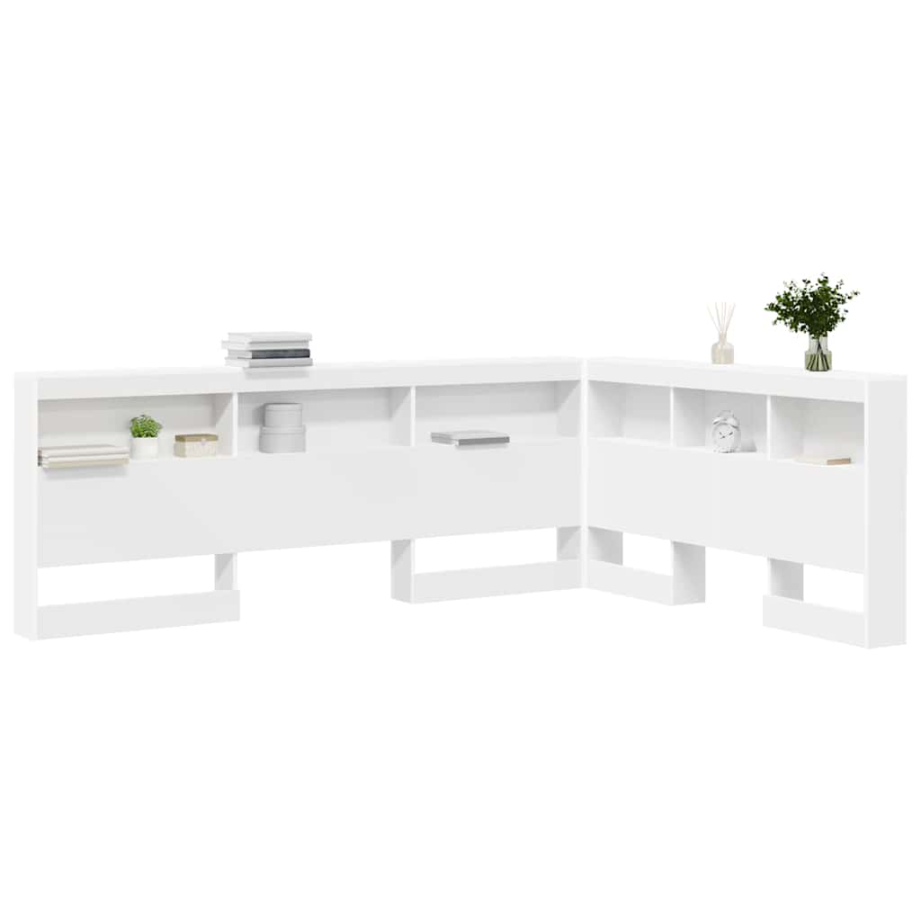 Storage Headboard with Shelf White 140 cm Engineered Wood
