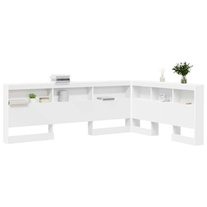 Storage Headboard with Shelf White 140 cm Engineered Wood