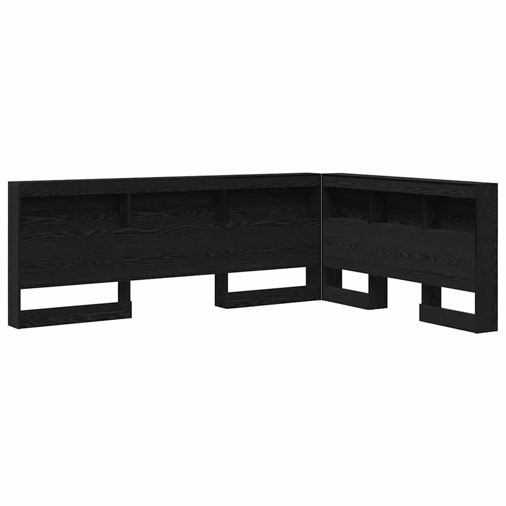 Storage Headboard Black Oak Engineered Wood