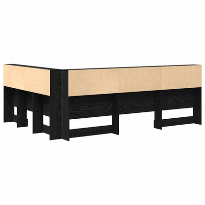 Storage Headboard Black Oak Engineered Wood