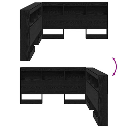 Storage Headboard Black Oak Engineered Wood