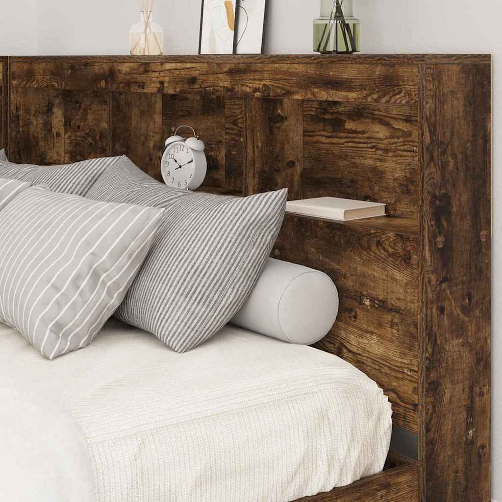 Storage Headboard Smoked Oak Engineered Wood