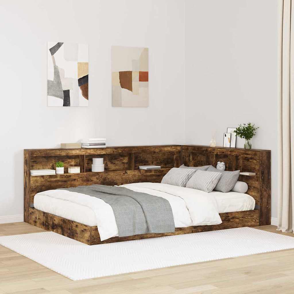 Storage Headboard Smoked Oak Engineered Wood