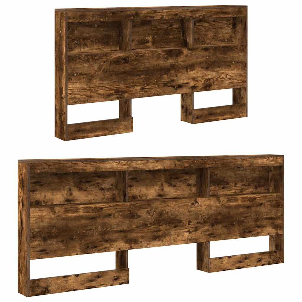 Storage Headboard Smoked Oak Engineered Wood