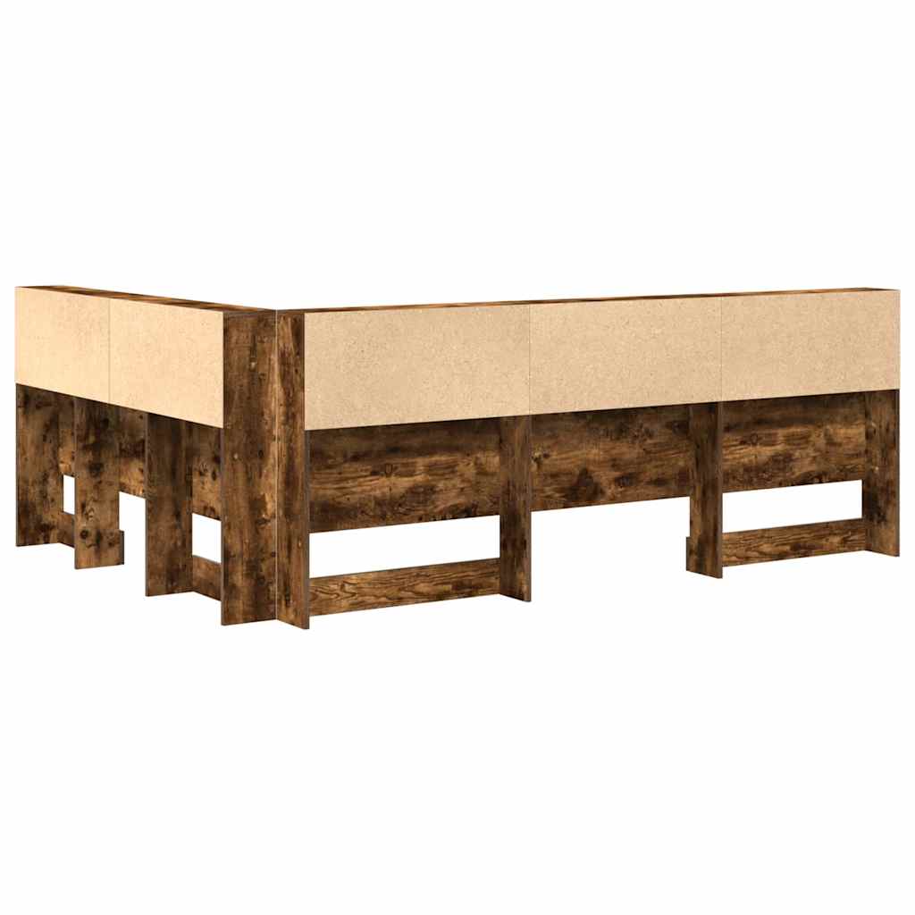 Storage Headboard Smoked Oak Engineered Wood