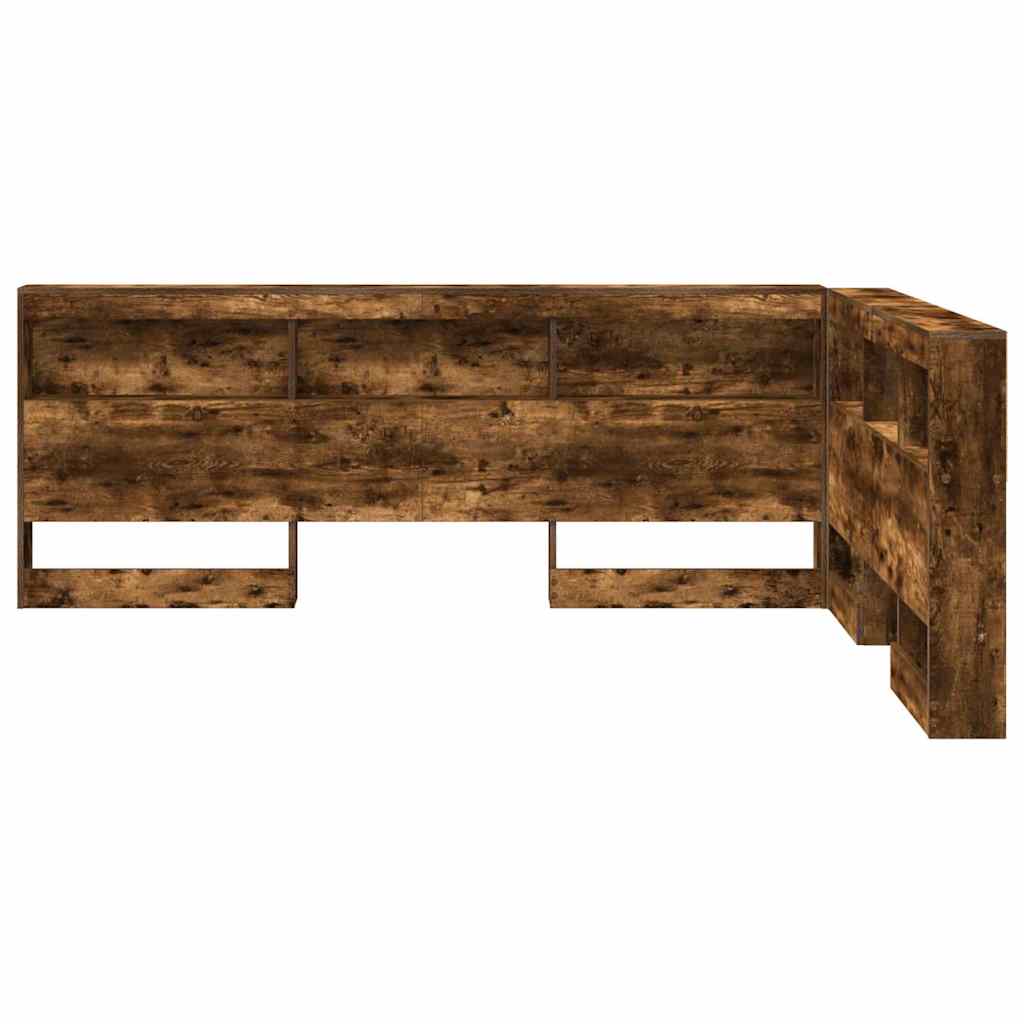 Storage Headboard Smoked Oak Engineered Wood