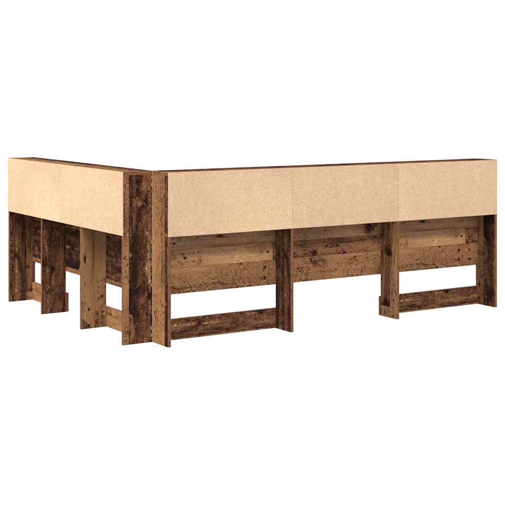 Storage Headboard with Shelf Old Wood 140 cm Engineered Wood