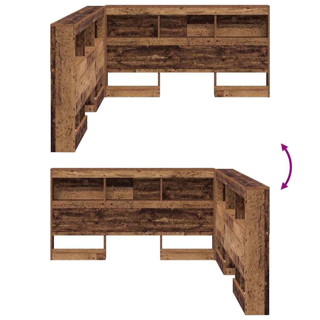 Storage Headboard Old Wood Engineered Wood