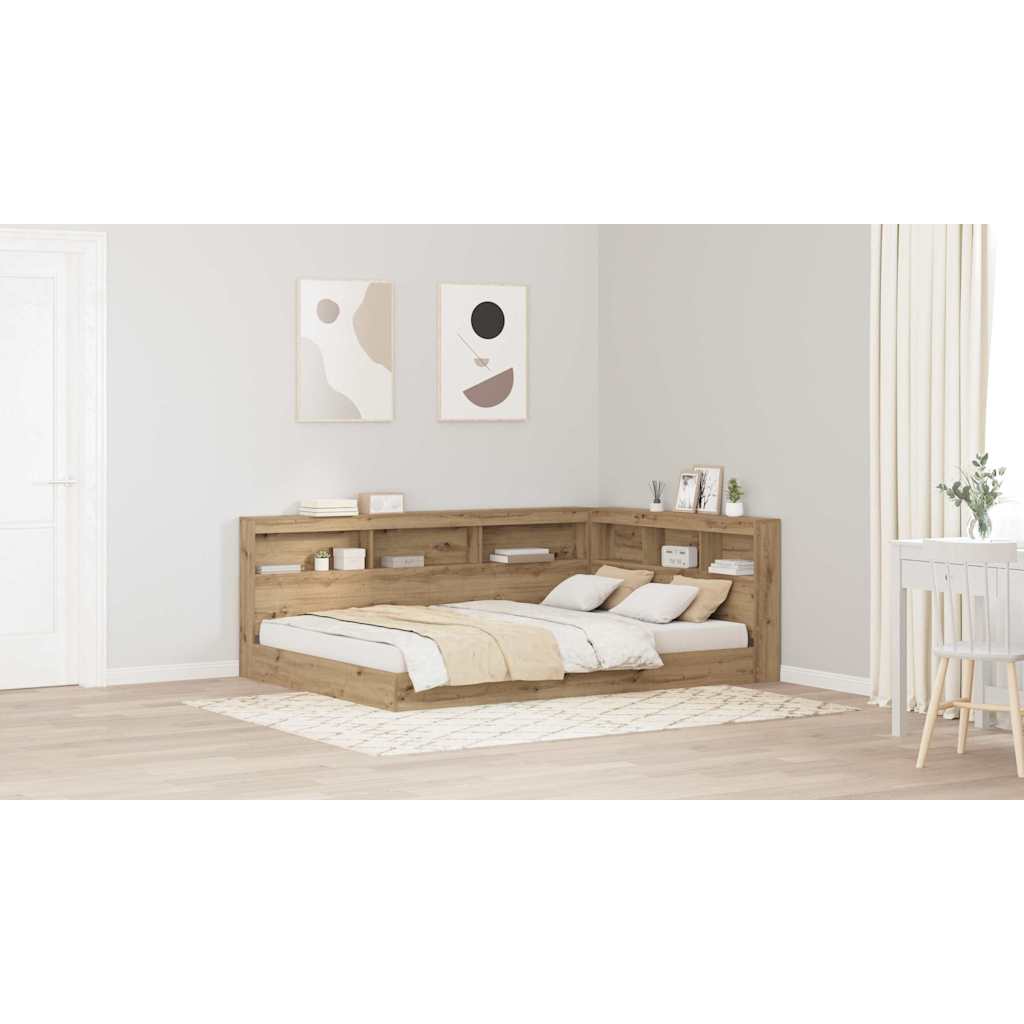 Storage Headboard with Shelf Artisan Oak 140 cm Engineered Wood