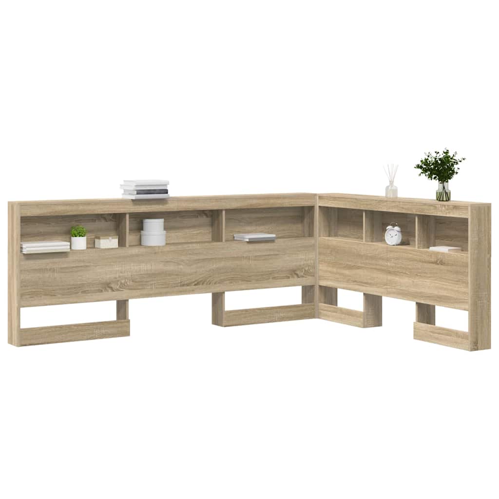 Storage Headboard with Shelf Sonoma Oak 135 cm Engineered Wood