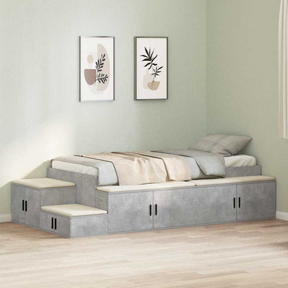 Storage Bed Frame Concrete Grey 80 cm Engineered Wood
