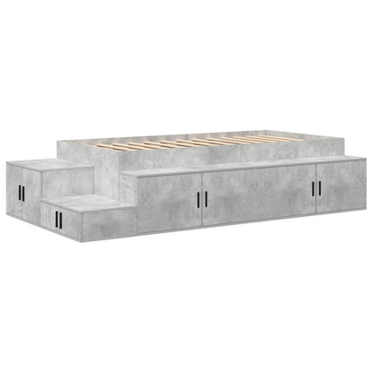 Storage Bed Frame Concrete Grey 80 cm Engineered Wood