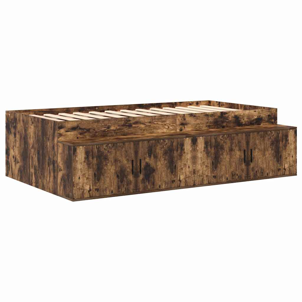 Storage Bed Frame with Storage Smoked Oak 80 cm Engineered Wood