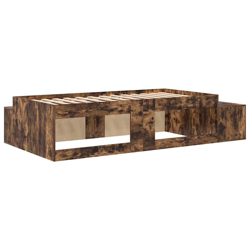 Storage Bed Frame with Storage Smoked Oak 80 cm Engineered Wood