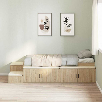 Storage Bed Frame with Storage Sonoma Oak 75 cm Engineered Wood