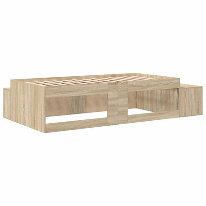Storage Bed Frame with Storage Sonoma Oak 75 cm Engineered Wood