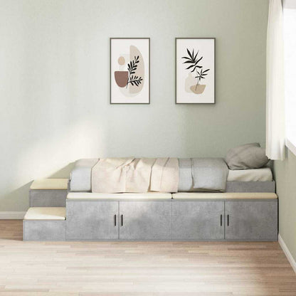 Storage Bed Frame Concrete Grey 75 cm Engineered Wood