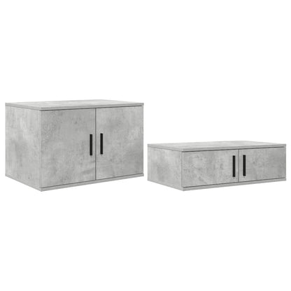 Storage Bed Frame Concrete Grey 75 cm Engineered Wood