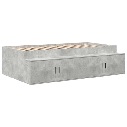 Storage Bed Frame Concrete Grey 75 cm Engineered Wood