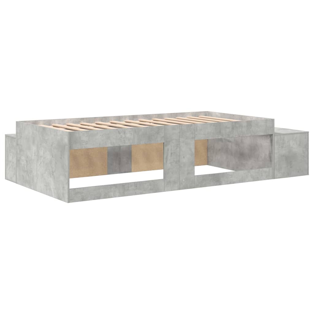 Storage Bed Frame Concrete Grey 75 cm Engineered Wood