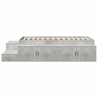 Storage Bed Frame Concrete Grey 75 cm Engineered Wood