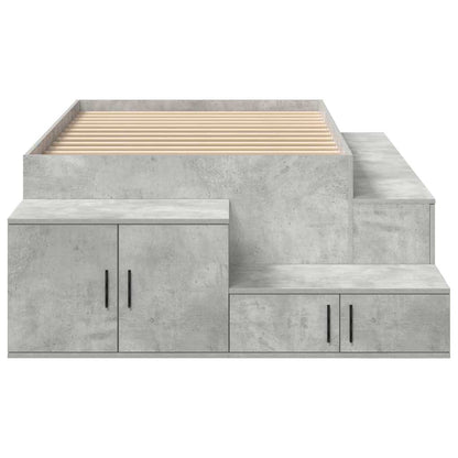 Storage Bed Frame Concrete Grey 75 cm Engineered Wood