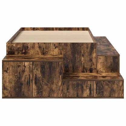 Storage Bed Frame with Storage Smoked Oak 75 cm Engineered Wood