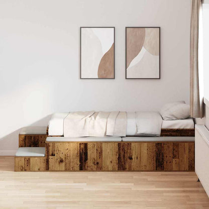Storage Bed Frame Old wood 234 x 103 x 53.5 cm Engineered wood