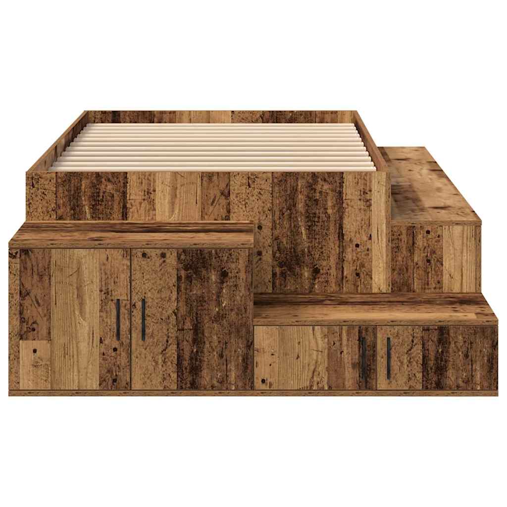 Storage Bed Frame Old wood 234 x 103 x 53.5 cm Engineered wood