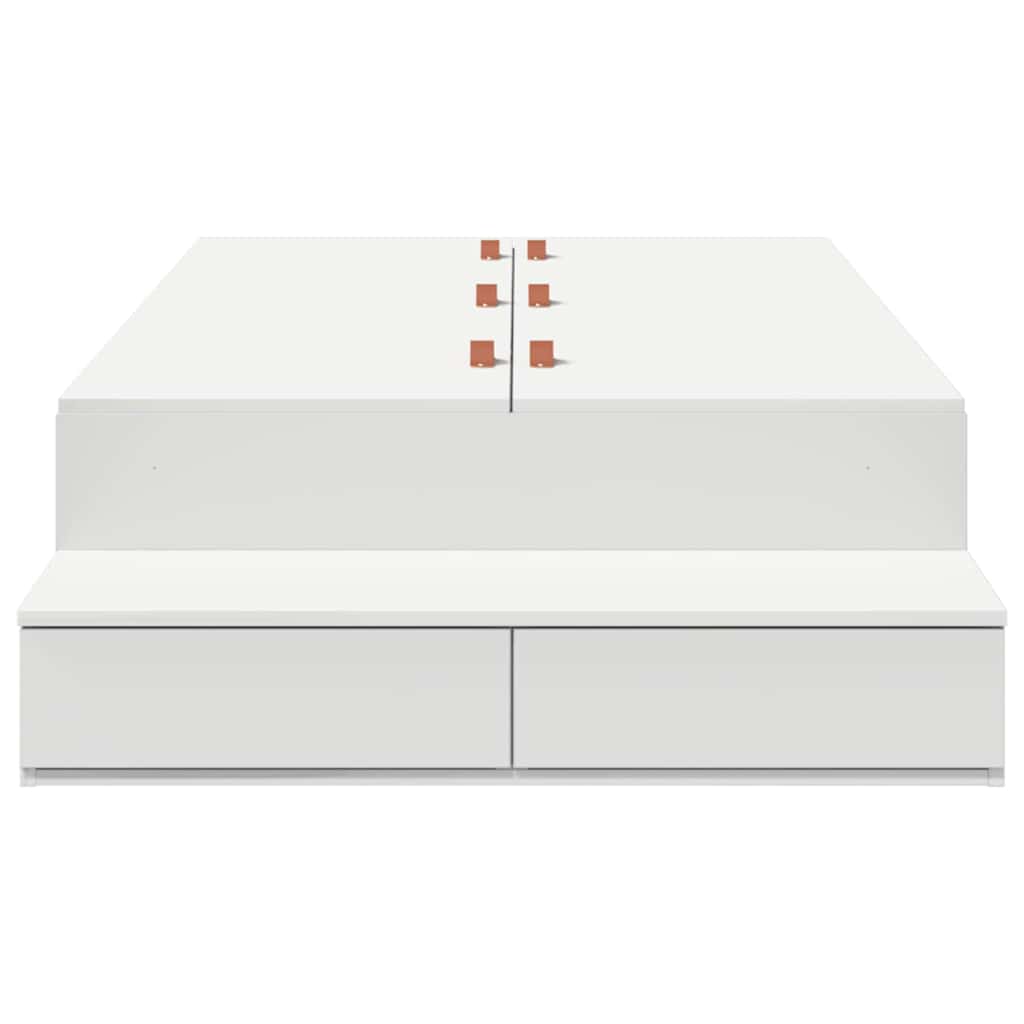 Storage Bed Frame with Drawer White 80 cm Engineered Wood