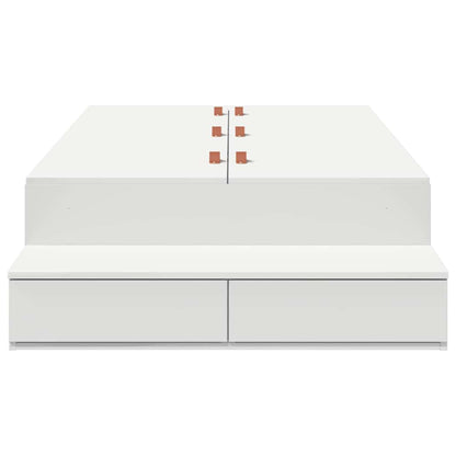 Storage Bed Frame with Drawer White 80 cm Engineered Wood