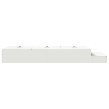 Storage Bed Frame with Drawer White 80 cm Engineered Wood