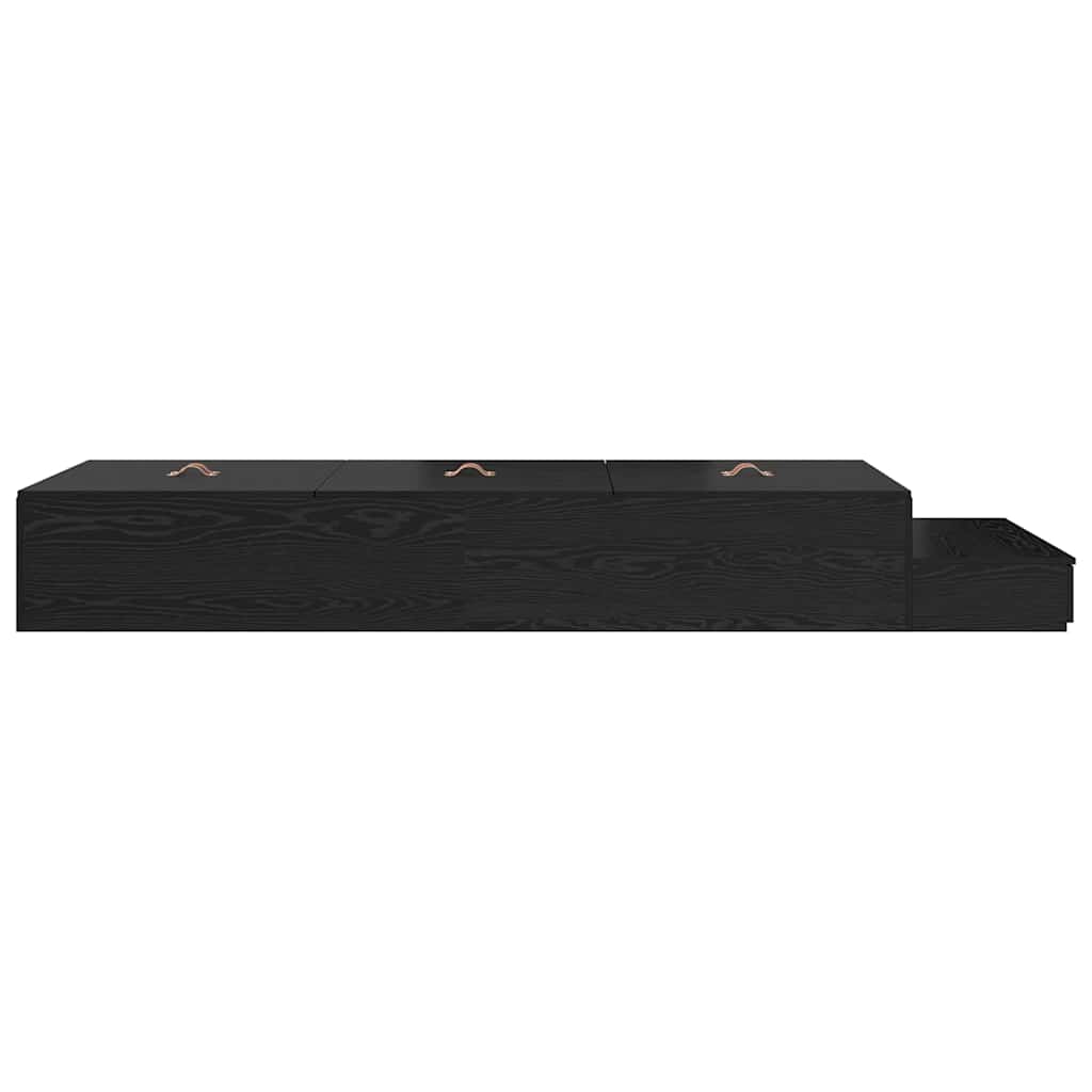Storage Bed Frame with Drawer Black Oak 80 cm Engineered Wood