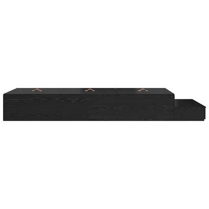 Storage Bed Frame with Drawer Black Oak 80 cm Engineered Wood