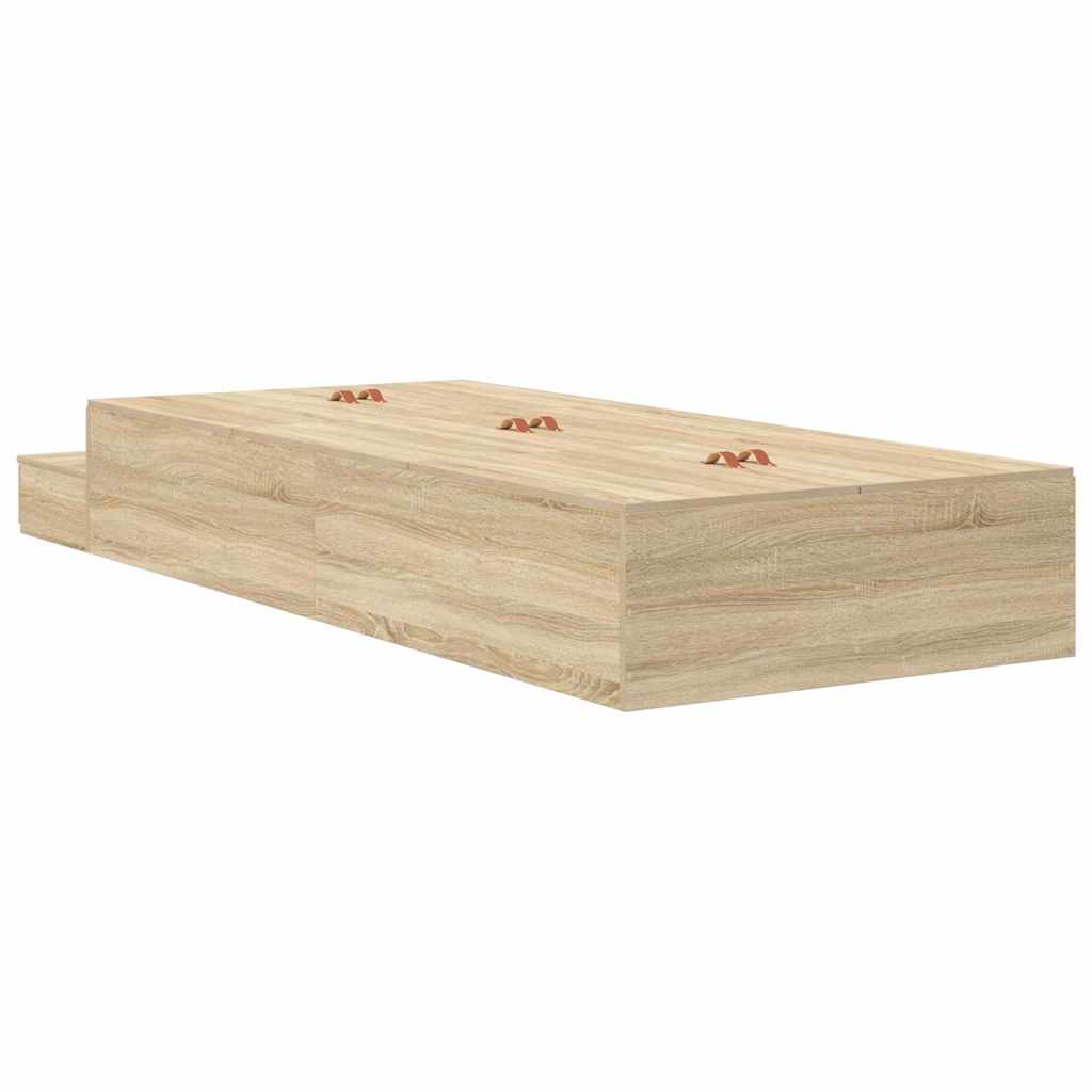 Storage Bed Frame with Drawer Sonoma Oak 80 cm Engineered Wood