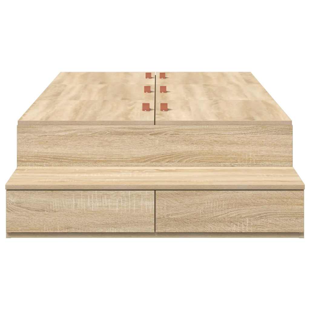 Storage Bed Frame with Drawer Sonoma Oak 80 cm Engineered Wood