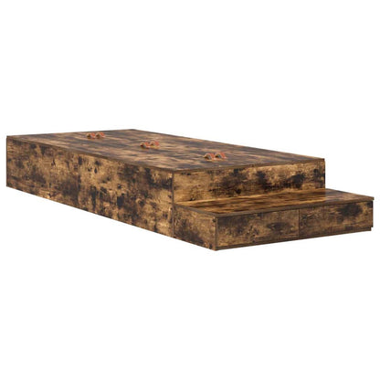 Storage Bed Frame with Drawer Smoked Oak 80 cm Engineered Wood
