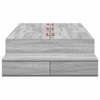 Storage Bed Frame with Drawer Grey Sonoma 80 cm Engineered Wood