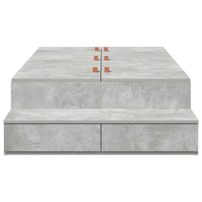 Storage Bed Frame with Door Concrete Grey 90 cm Engineered Wood