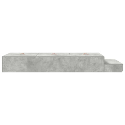 Storage Bed Frame with Door Concrete Grey 90 cm Engineered Wood