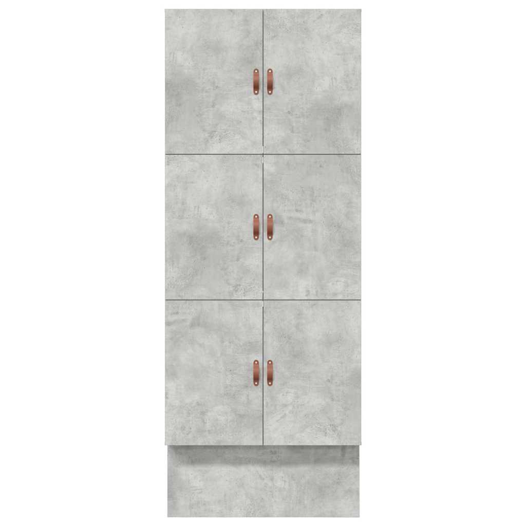 Storage Bed Frame with Door Concrete Grey 90 cm Engineered Wood