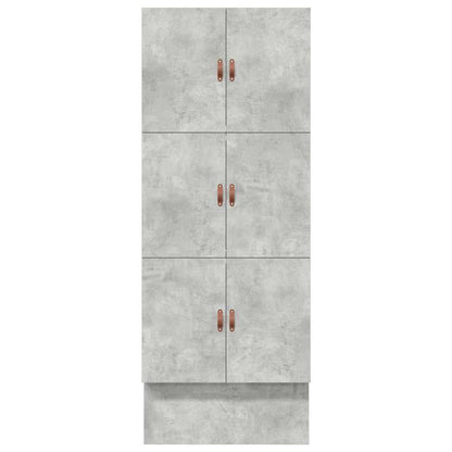 Storage Bed Frame with Door Concrete Grey 90 cm Engineered Wood