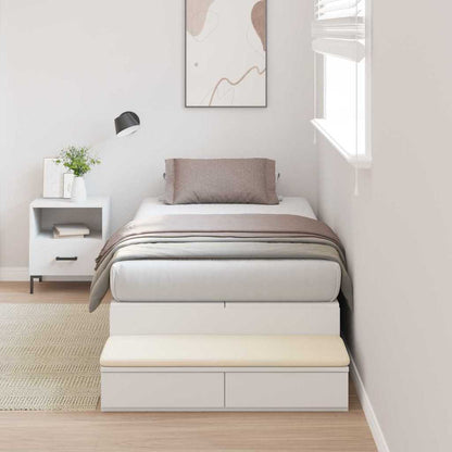 Storage Bed Frame with Drawer White 100 cm Engineered Wood