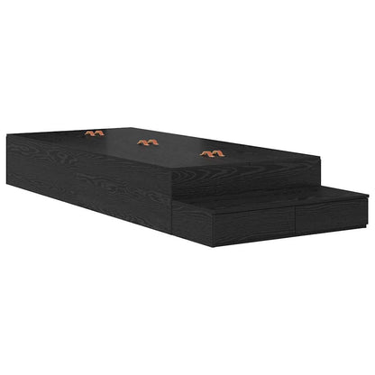 Storage Bed Frame with Drawer Black Oak 100 cm Engineered Wood