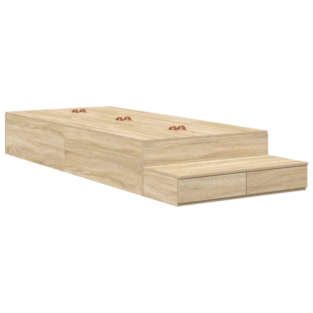 Storage Bed Frame with Drawer Sonoma Oak 100 cm Engineered Wood