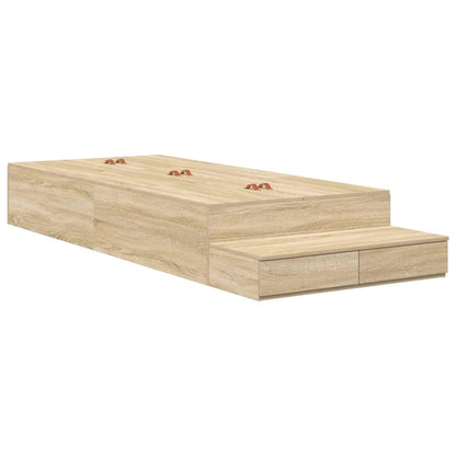 Storage Bed Frame with Drawer Sonoma Oak 100 cm Engineered Wood