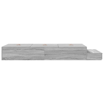 Storage Bed Frame Grey Sonoma 100 cm Engineered Wood