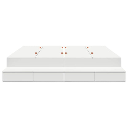 Storage Bed Frame with Drawer White 200 cm Engineered Wood