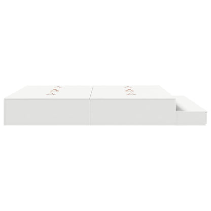 Storage Bed Frame with Drawer White 200 cm Engineered Wood