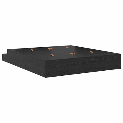 Storage Bed Frame with Drawer Black Oak 200 cm Engineered Wood